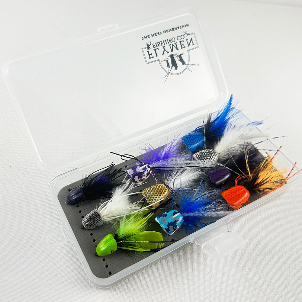 Bass Poper Double Barrel Bass Popper Selection (10-Fly) - Flymen Fishing Company