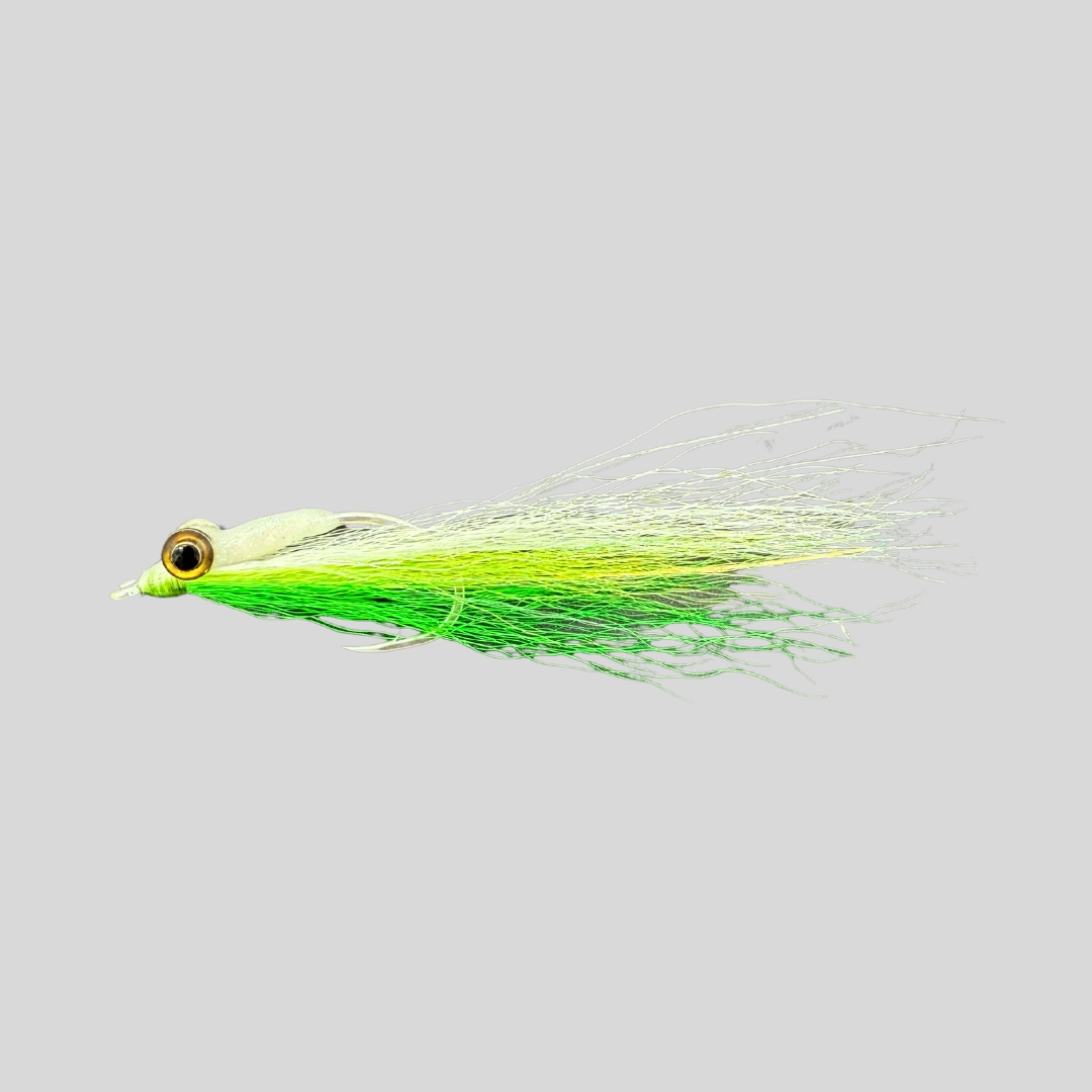 clinch knot minnow swarm fishing lure UMPQUA Clouser Minnow Fly | Chartreuse/White