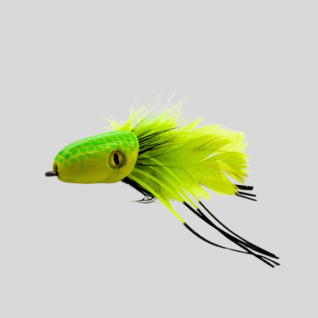 Surface Seducer Double Barrel Slider Fly - Yellow Chartreuse