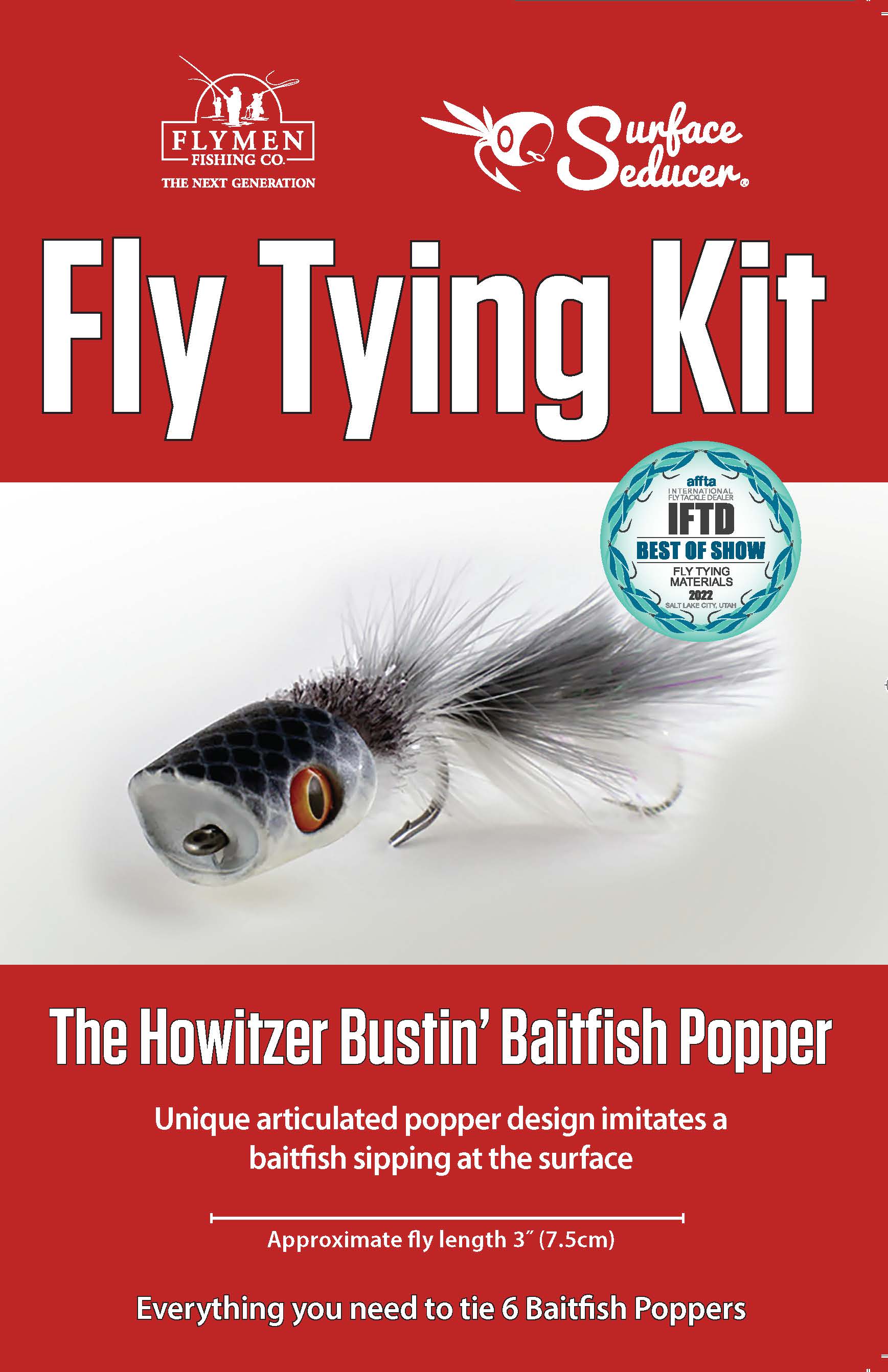 Fly Tying Kit: Howitzer Bustin'Baitfish Popper - Flymen Fishing