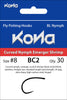 Kona Barbless Curved Nymph Emerger Shrimp (BC2) hook