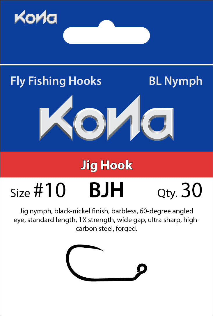 barbless fishing hooks size 10 Kona Barbless Jig Hook (BJH) hook