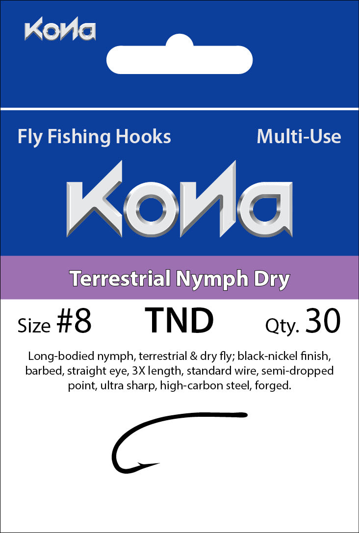 dry fly fishing hooks Kona Terrestrial Nymph Dry (TND) hook