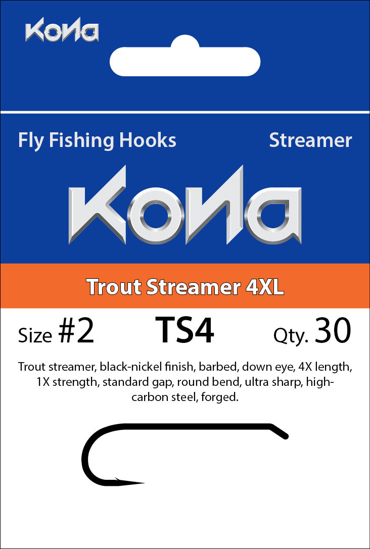 Kona Trout Streamer 4XL (TS4) hook - Flymen Fishing Company
